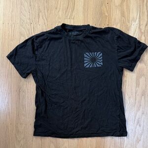 Men's Black Graphic Tee with Sunburst Design